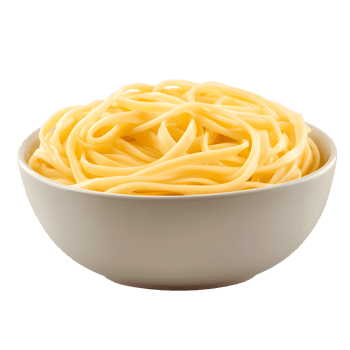 A delicious bowl of creamy spaghetti pasta with a rich sauce isolated on transparent background png