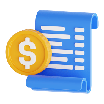 Finance Receipt Document with Dollar Symbol 3D png