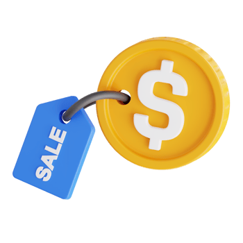 3D Dollar Coin with Sale Tag png