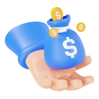 Wealth Finance Hand Carrying Money Bag 3D png