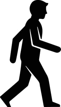 A silhouette of a man walking vector