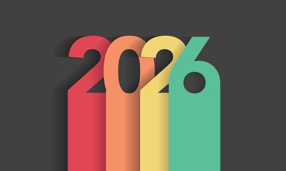Happy New Year 2021 colorful facet logo text design.. vector
