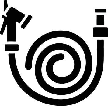 Garden Hose and Nozzle Icon Illustration. vector
