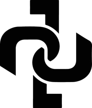 Abstract Black Interlocking Shapes Logo Design. vector