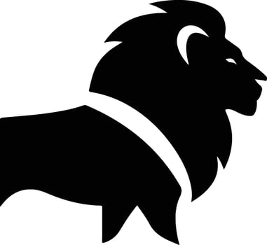 A lion silhouette on a white background vector