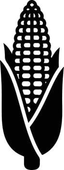Corn logo, black and white illustration vector