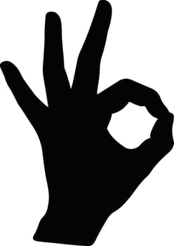 Ok hand sign clip art vector
