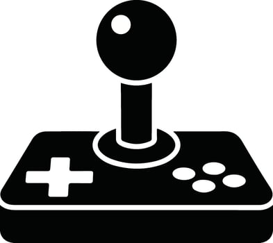 Classic Retro Gaming Joystick Icon. vector