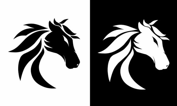 horse head illustration design for logo template This design is suitable for use for elements, logos, art and others vector