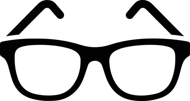 Simple Black Square Eyeglasses Icon. vector