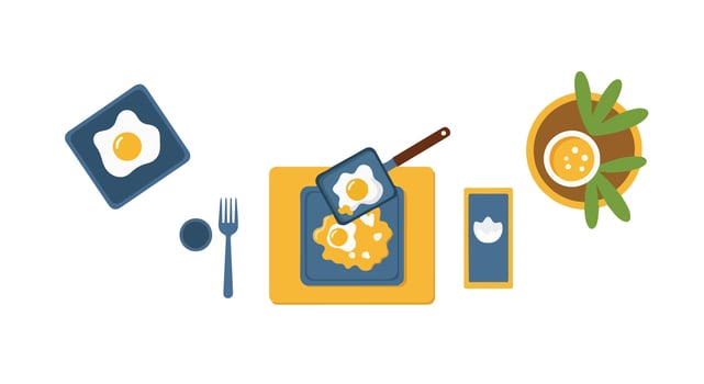 An illustration of food and utensils vector