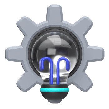 Gear with Light Bulb-Innovation and Ideas Icon png