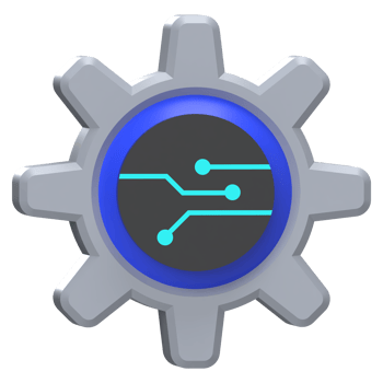 Gear with Circuit Board-Tech HUD Icon png
