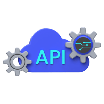 Cloud API Icon with Gears - Software Integration Symbol png