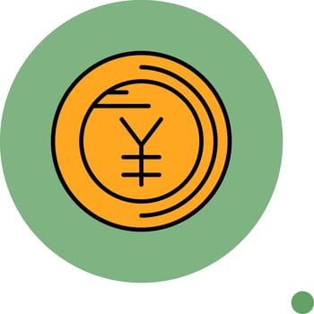 Yen sign Filled Circle Icon Design vector