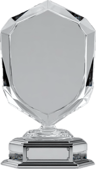 Elegant Crystal Trophy on Silver Base for Achievements or Awards png
