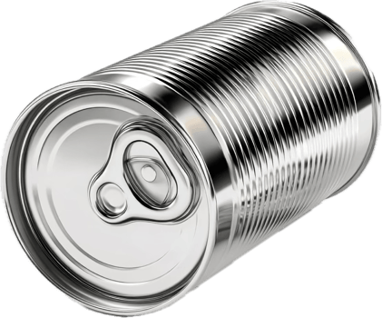 High-Detail Silver Beverage Can with Pull Tab on White Background png