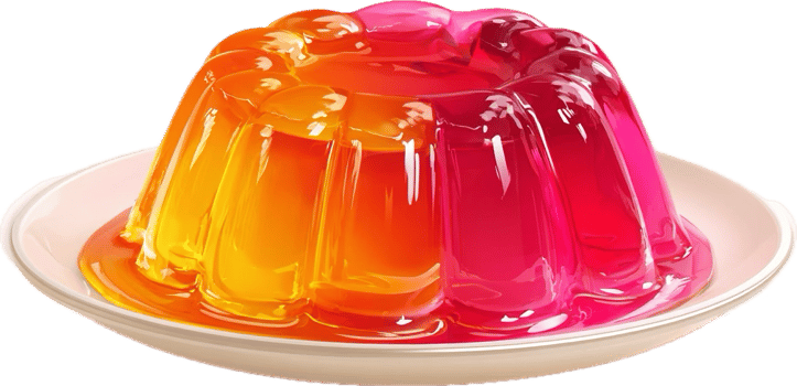 Colorful Jelly Dessert with Vibrant Orange and Pink Layers png