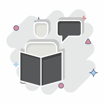 Icon Story Telling. related to Media symbol. comic style. design editable vector