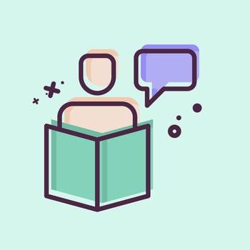 Icon Story Telling. related to Media symbol. MBE style. design editable vector