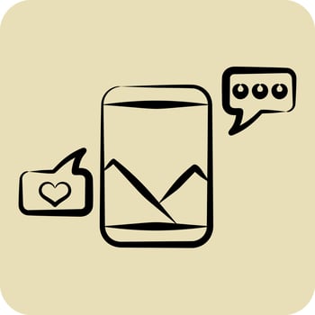 Icon Reaction. related to Media symbol. hand drawn style. design editable vector