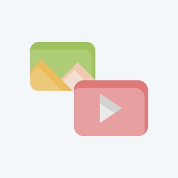 Icon Media Content. related to Media symbol. flat style. design editable 1 vector