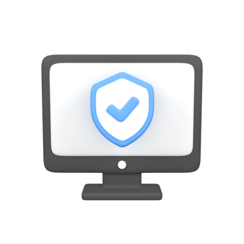 Computer protection isolated 3d render icon illustration png