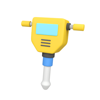 Jackhammer isolated 3d render icon illustration png