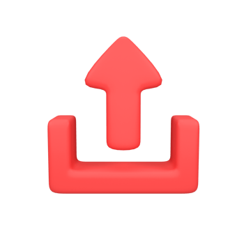 Upload isolated 3d render icon illustration png