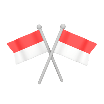 Indonesian flag isolated 3d render icon illustration png