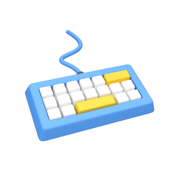 Computer keyboard isolated 3d render icon illustration png