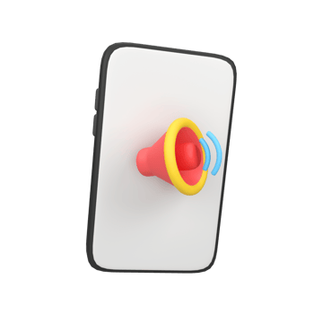 Phone with sound volume isolated 3d render icon illustration png