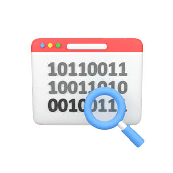 Web with binary code isolated 3d render icon illustration png