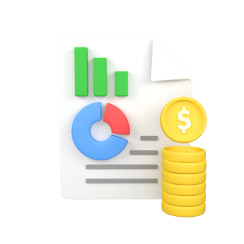 Accounting data analysis isolated 3d render icon illustration png