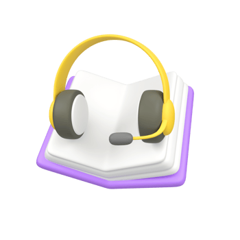 Books with audio music headset isolated 3d render icon illustration png