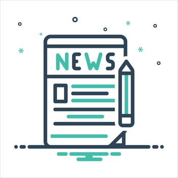 Mix icon editing-of-news vector