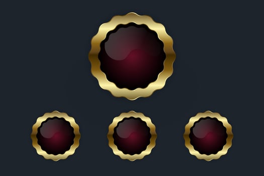 Gold seals with dark centers vector