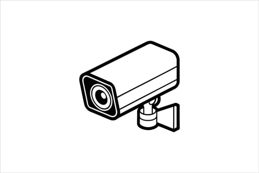 Security Camera Surveillance System Icon CCTV Camera Monitoring System Safety Silhouette This black and white vector