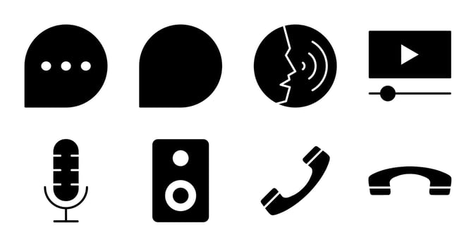 Microphone and Speaker Solid Controls Icon Collection vector