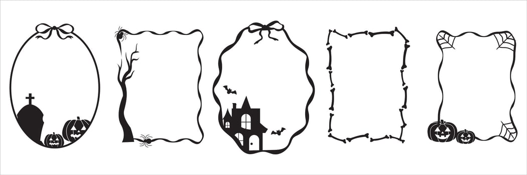 Halloween frame border set vector