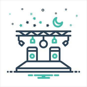 Mix icon night-show vector