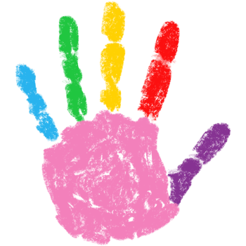 Children handprint, Colorful Handprint with Rainbow Colors Crayon Drawing png