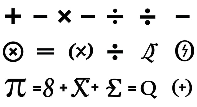 Math symbols and symbols vector