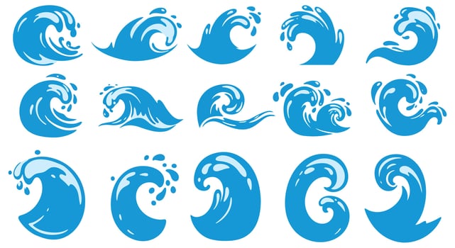 Wave illustration set vector