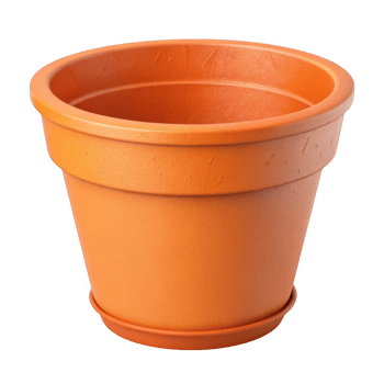 Orange terracotta plant pot isolated on transparent background png