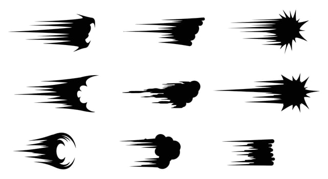 A set of black and white comic book style explosion icons vector