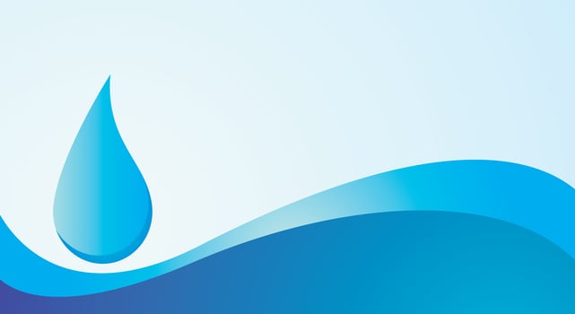 Abstract blue wavy background design with water drop shape vector
