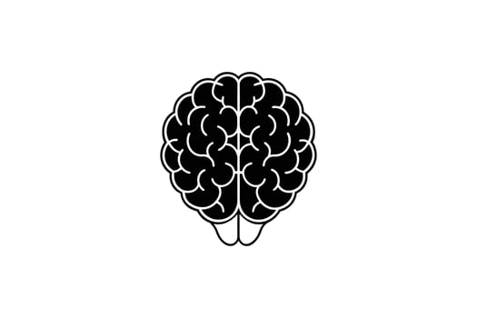 Human Brain Anatomy Illustration Black and White Medical Design with Silhouette Style silhouette This image vector
