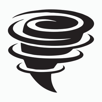 Outline Tornado Icon for Climate and Natural Disaster Graphics vector