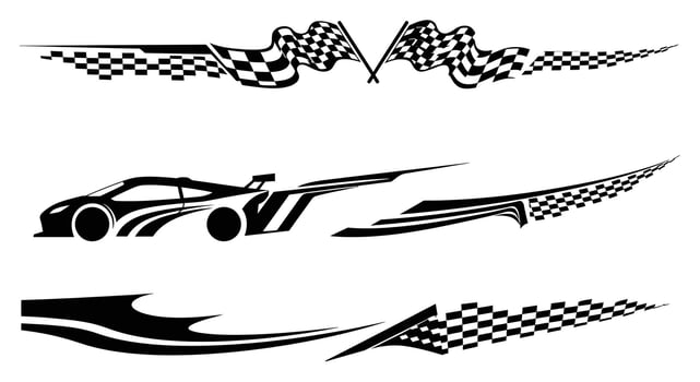 Race car decals vector